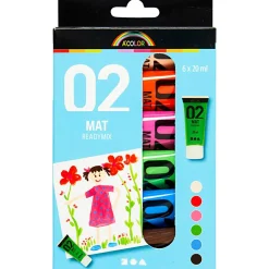 Tegne- & Malegrej<Creativ Company Akrylmaling mat 20 ml. - Kulørt, 6 stk