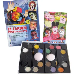 Halloween|Fastelavn< Ansigtsfarve - Palette m. 12 farver og idéer