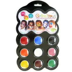 Halloween|Fastelavn<Grim'Tout Ansigtsfarve - Palette m. 9 farver - Karneval