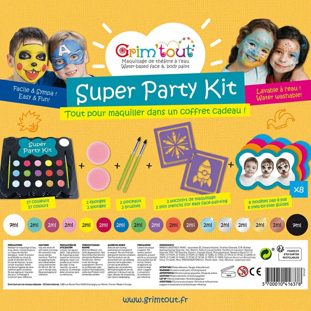 Halloween|Fastelavn<Grim'Tout Ansigtsfarve - Super Party Kit