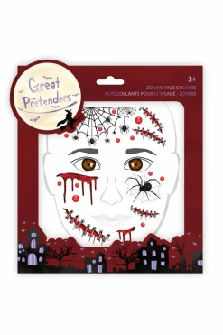Halloween|Fastelavn<Great Pretenders Ansigtsklistermærker - Zombie