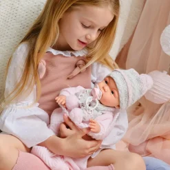 Dukker< Babydukke - Lyserødt tøj, 38 cm