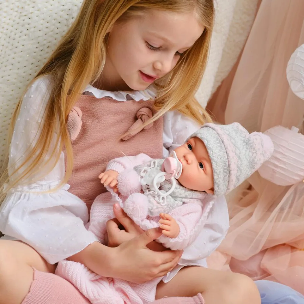 Dukker< Babydukke - Lyserødt tøj, 38 cm