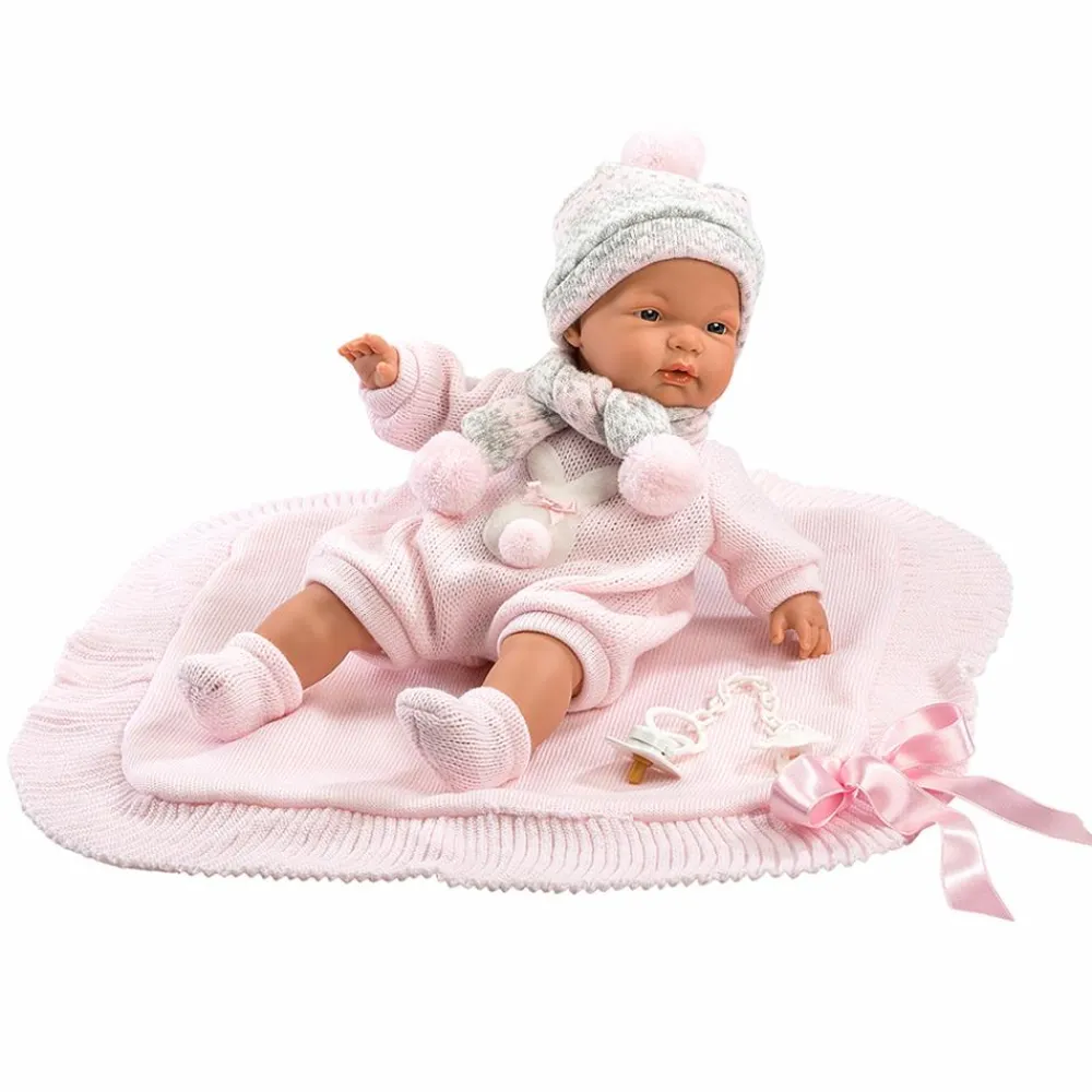 Dukker< Babydukke - Lyserødt tøj, 38 cm