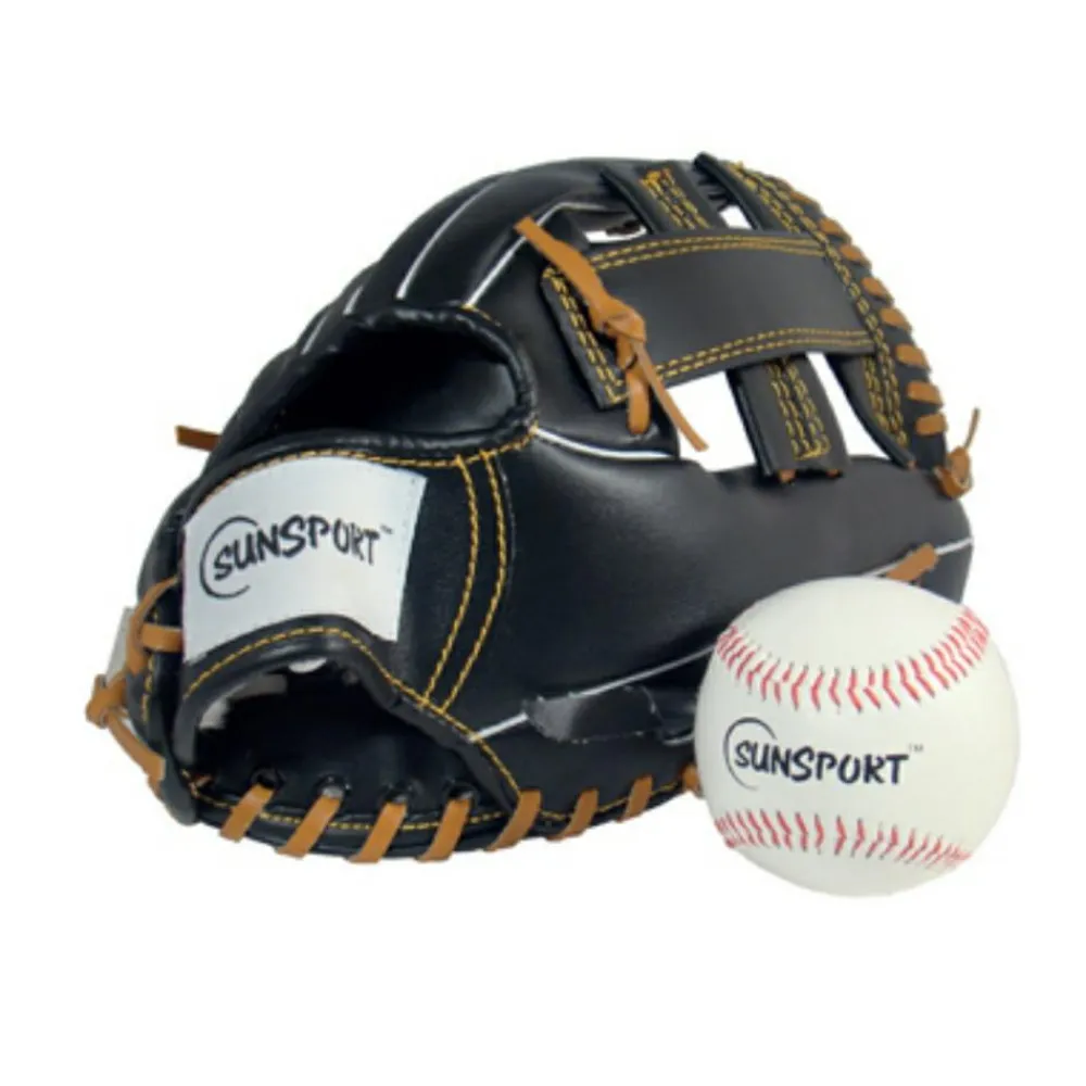 Udeleg< Baseballhandske & baseball Ø7 cm