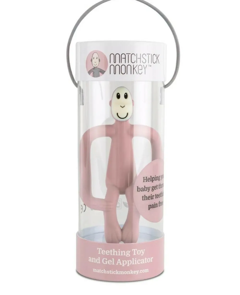 Bidelegetøj|Babylegetøj< Bidering Matchstick Monkey - Støvet rosa
