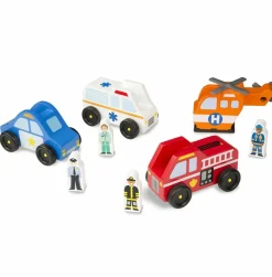 Legebiler|Dukkehus & Legesæt<Melissa & Doug Biler i træ - Redningskøretøjer