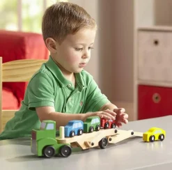 Legebiler|Dukkehus & Legesæt<Melissa & Doug Biltransporter med 4 biler