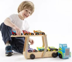 Legebiler|Dukkehus & Legesæt<Melissa & Doug Biltransporter - Mega m. 6 racer biler