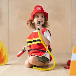 Økologisk Eller Bæredygtig|Trælegetøj<PlanToys Brandmandssæt