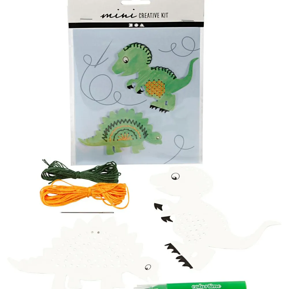 Finmotorik|Dinosaur Legetøj<Creativ Company Broderisæt karton - Dinosaur