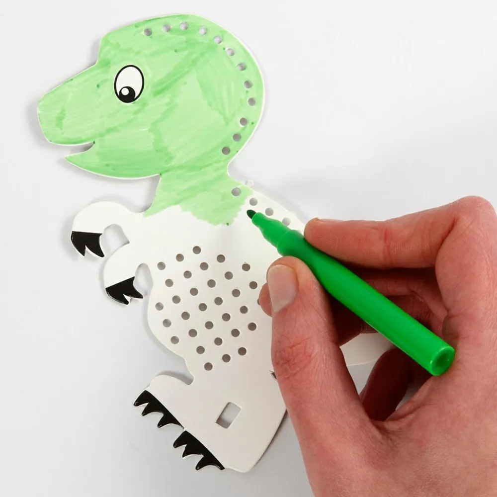 Finmotorik|Dinosaur Legetøj<Creativ Company Broderisæt karton - Dinosaur
