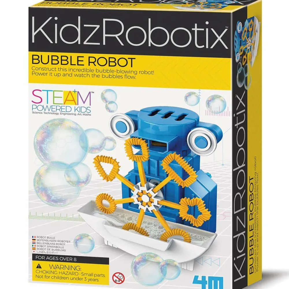 Stem Læringslegetøj|Robot Legetøj<4M Byg en sæbeboble-robot