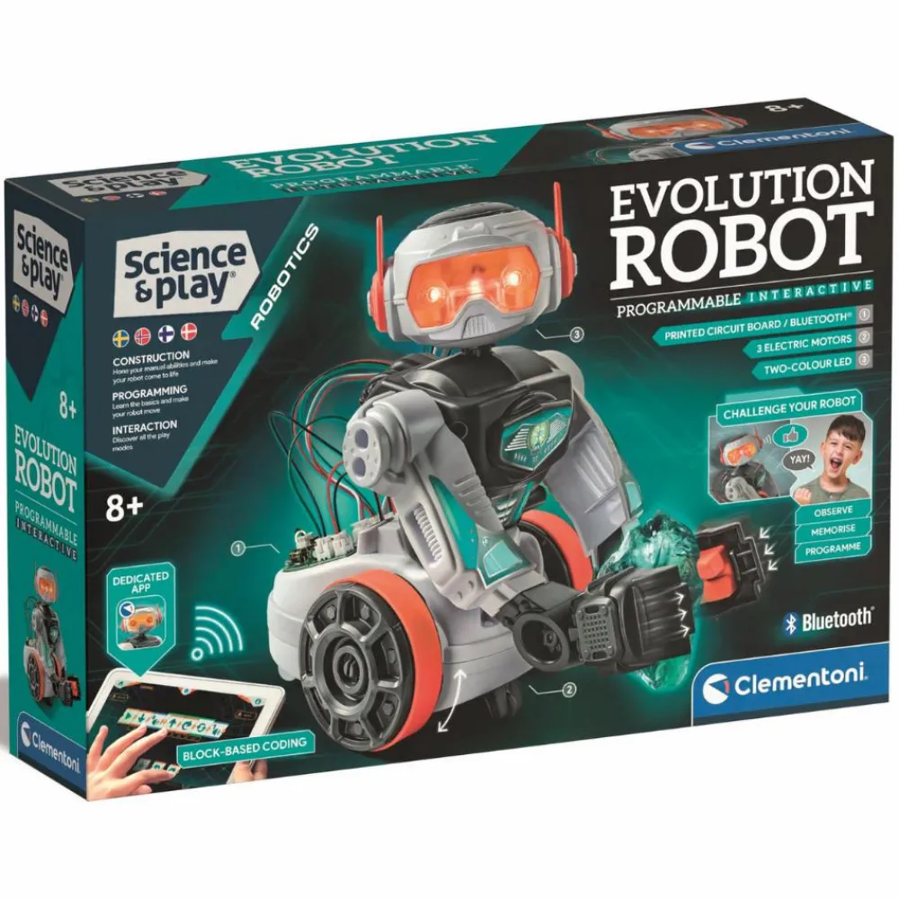 Stem Læringslegetøj|Robot Legetøj<Clementoni Byg & programmér - Evolution Robot 2.0