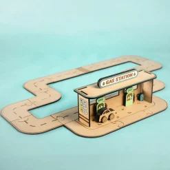 Tegne- & Malegrej|Dukkehus & Legesæt<Crateit Town - Byens tankstation, 28 dele