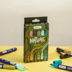 Tegne- & Malegrej<Crateit tusser - Natur 3 mm., 6 stk