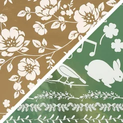 Påske|Tegne- & Malegrej<Creativ Company Dekorationsfolie m. blomster - Guld + grøn
