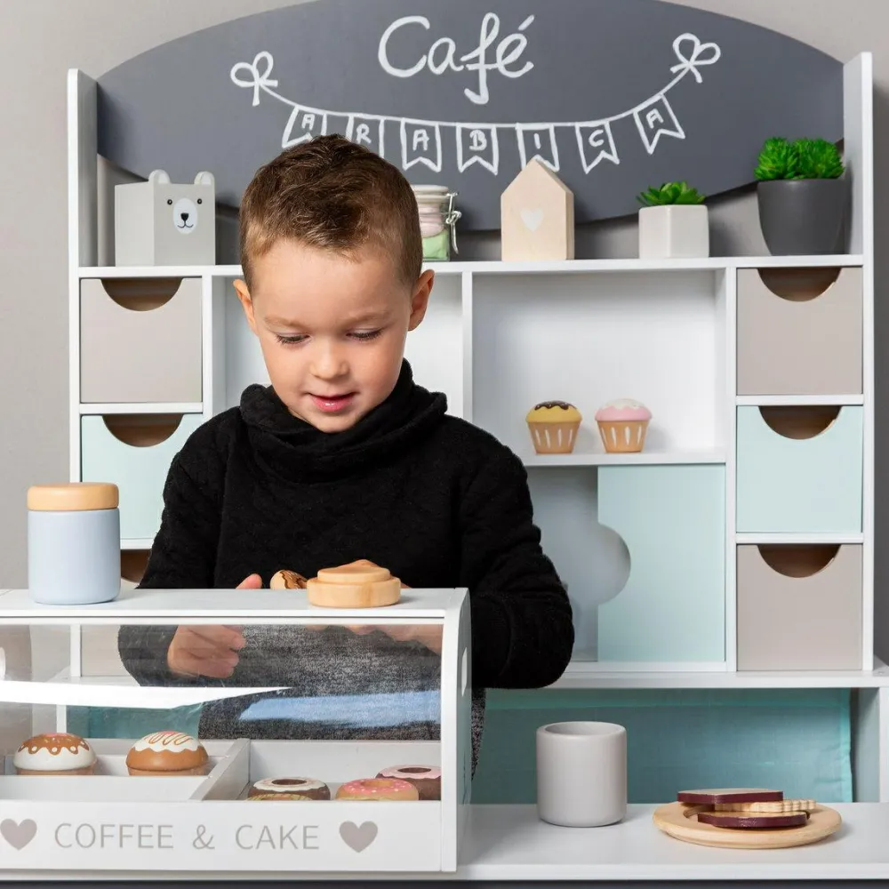 Trælegetøj|Rolleleg< Den lille kaffebar, 32 dele