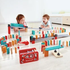 Finmotorik|Stem Læringslegetøj<Hape Domino - Robotfabrikken, 122 dele