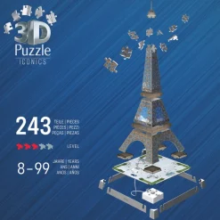 Voksenværk|Puslespil< 3D puslespil LED m. 216 brk. - Eiffeltårnet