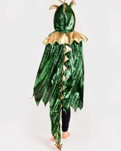 Halloween|Fastelavn<Den Goda Fen Dragekappe - Grøn/Guld, str. 3-8 år