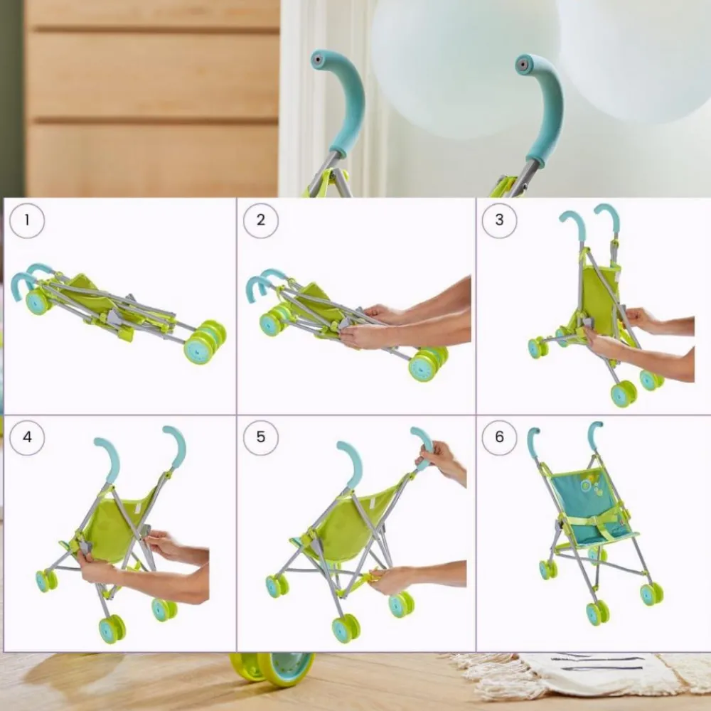 Dukker<Haba Dukke-paraplyklapvogn "Sommer"