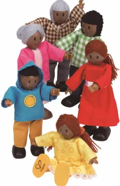 Dukkehus & Legesæt<Hape Dukker 11 cm. - A: 6 familiemedlemmer
