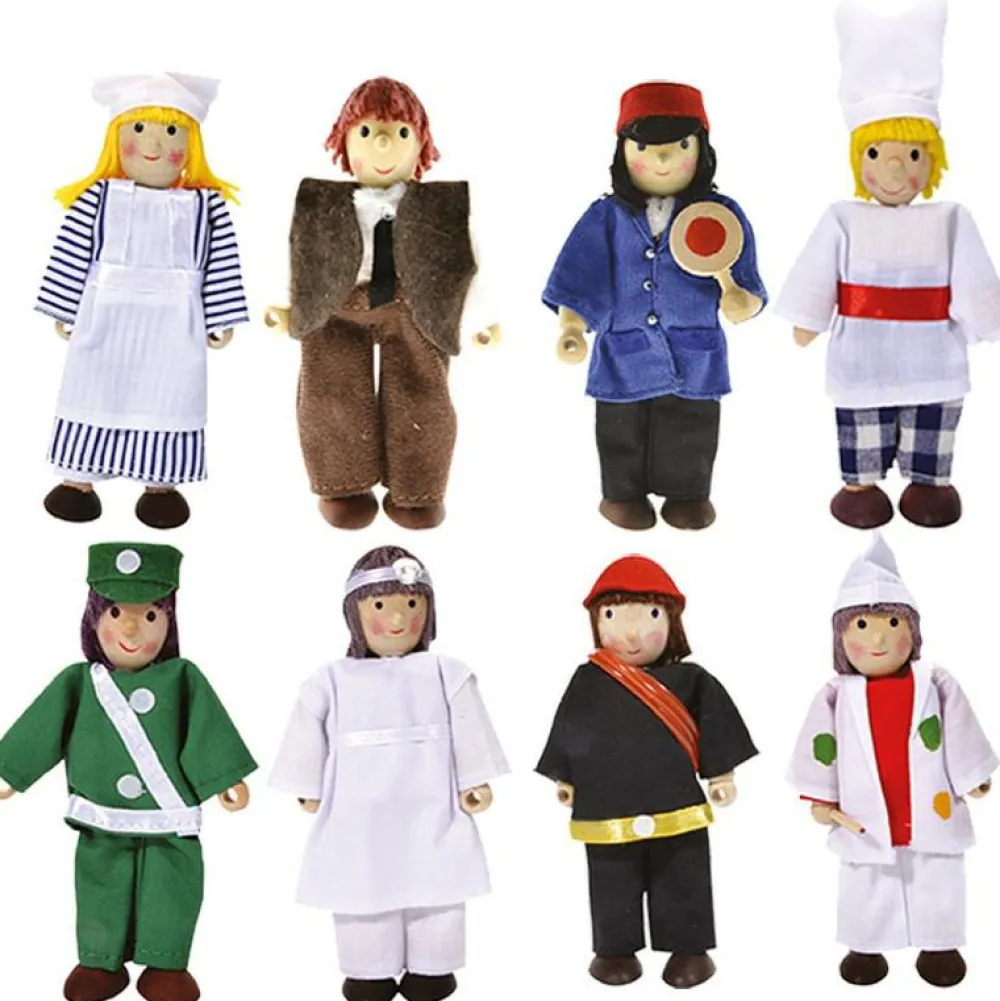 Dukkehus & Legesæt< Dukker 12,5 cm. - På arbejde, 8 stk