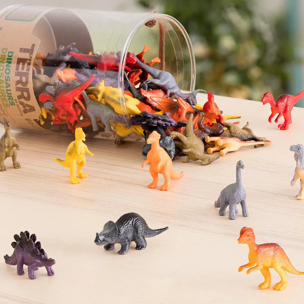 Dinosaur Legetøj|Dyrefigurer< Dyrefigurer i spand - Dinosaurer, 60 stk