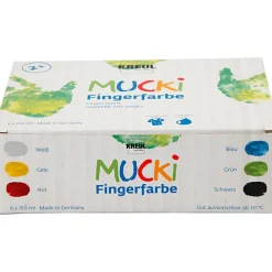 Tumlinge Legetøj|Tegne- & Malegrej< Fingermaling 150 ml. - Basisfarver, 6 stk