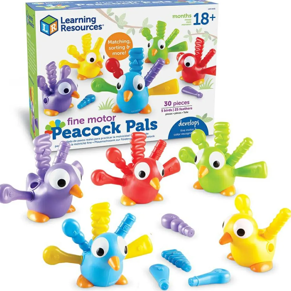 Finmotorik|Tumlinge Legetøj<Learning Resources Finmotorik påfugle, 30 dele
