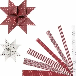 Jul<Creativ Company Flet selv julestjerner - Rød/hvid, 60 strimler