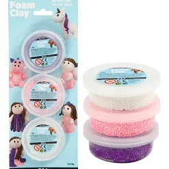 Påske|Kreativ Leg<Creativ Company Foam Clay 3 x 14 gr. - Glitter/Metallic pink