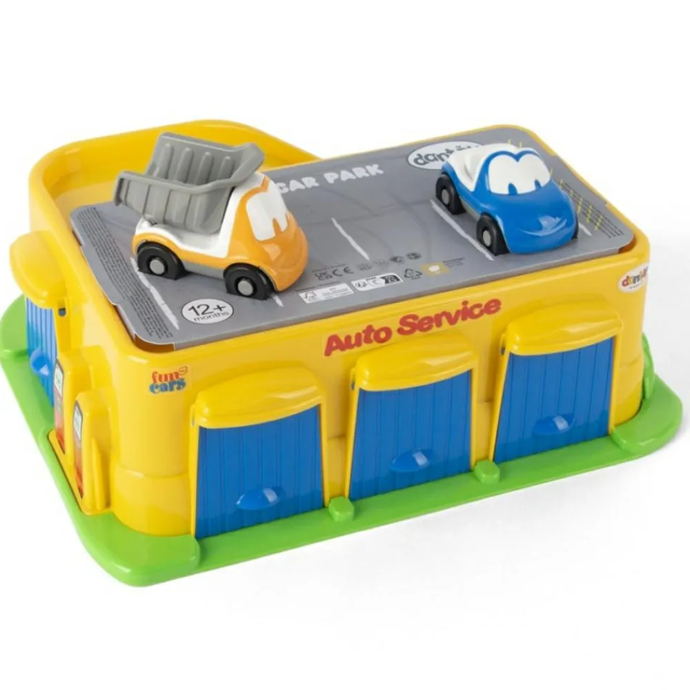 Tumlinge Legetøj|Legebiler<Dantoy FunCars garage, inkl. 2 biler