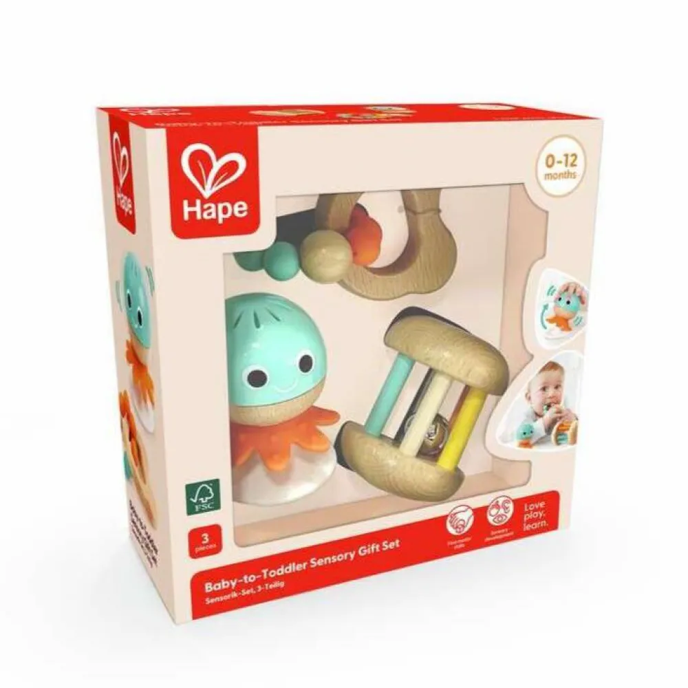 Rangler|Bidelegetøj<Hape Gavesæt til baby, 3 dele