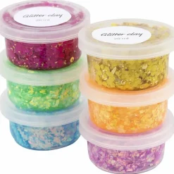 Påske|Kreativ Leg<Creativ Company Glitter Clay 6 x 20 ml - Basisfarver