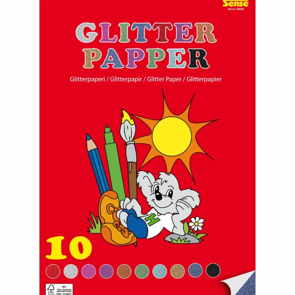 Påske|Jul< Glitterpapir A4 - 10 ark