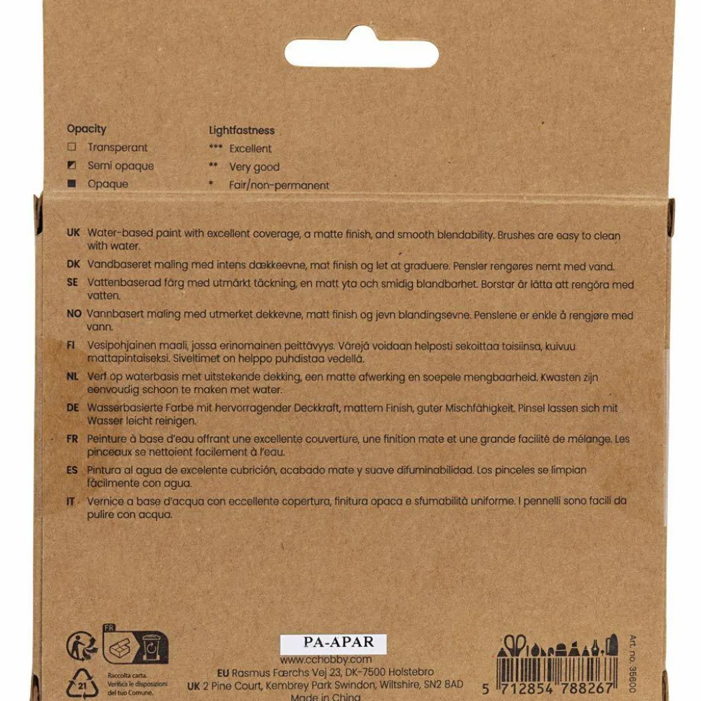 Voksenværk|Tegne- & Malegrej<Creativ Company Gouache maling 20 ml. - Basisfarver, 6 stk