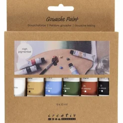 Voksenværk|Tegne- & Malegrej<Creativ Company Gouache maling 20 ml. - Natur, 6 stk