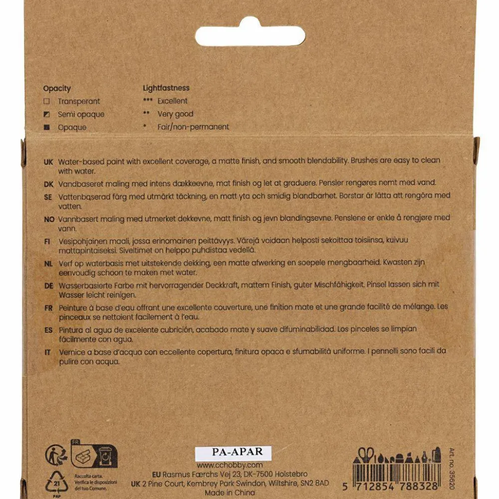 Voksenværk|Tegne- & Malegrej<Creativ Company Gouache maling 20 ml. - Natur, 6 stk