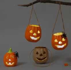 Halloween<Creativ Company Græskarhoved m. ophæng (H: 8,5 cm.)