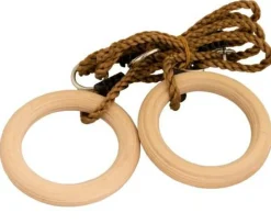 Gynger< Gymnastikringe i træ - Ø15,8 cm.