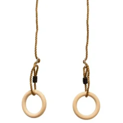 Gynger< Gymnastikringe i træ - Ø15,8 cm.