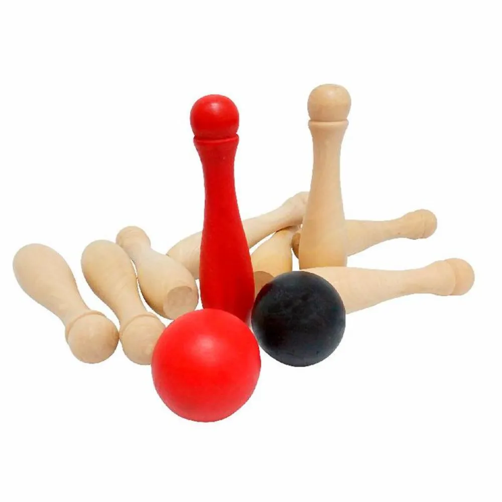 Udeleg< Havespil - Bowling (sort/rød)