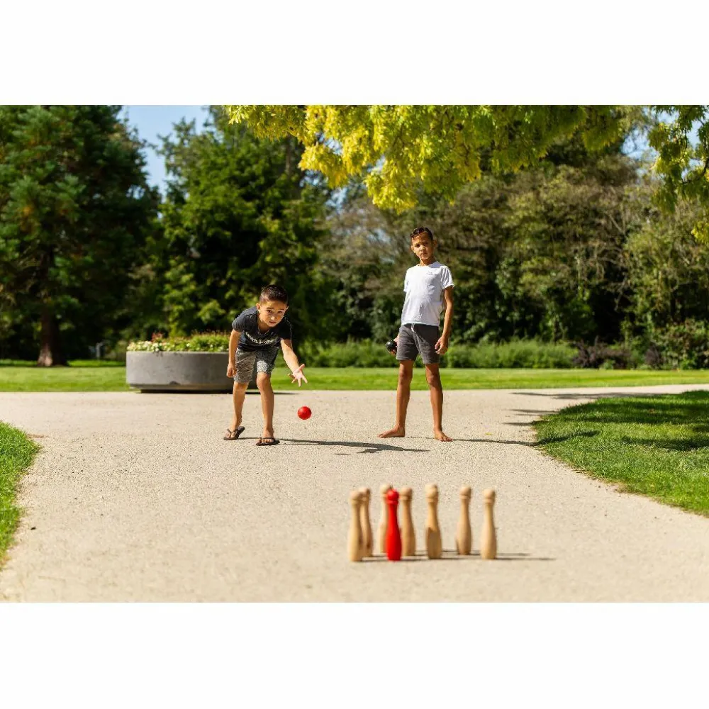 Udeleg< Havespil - Bowling (sort/rød)
