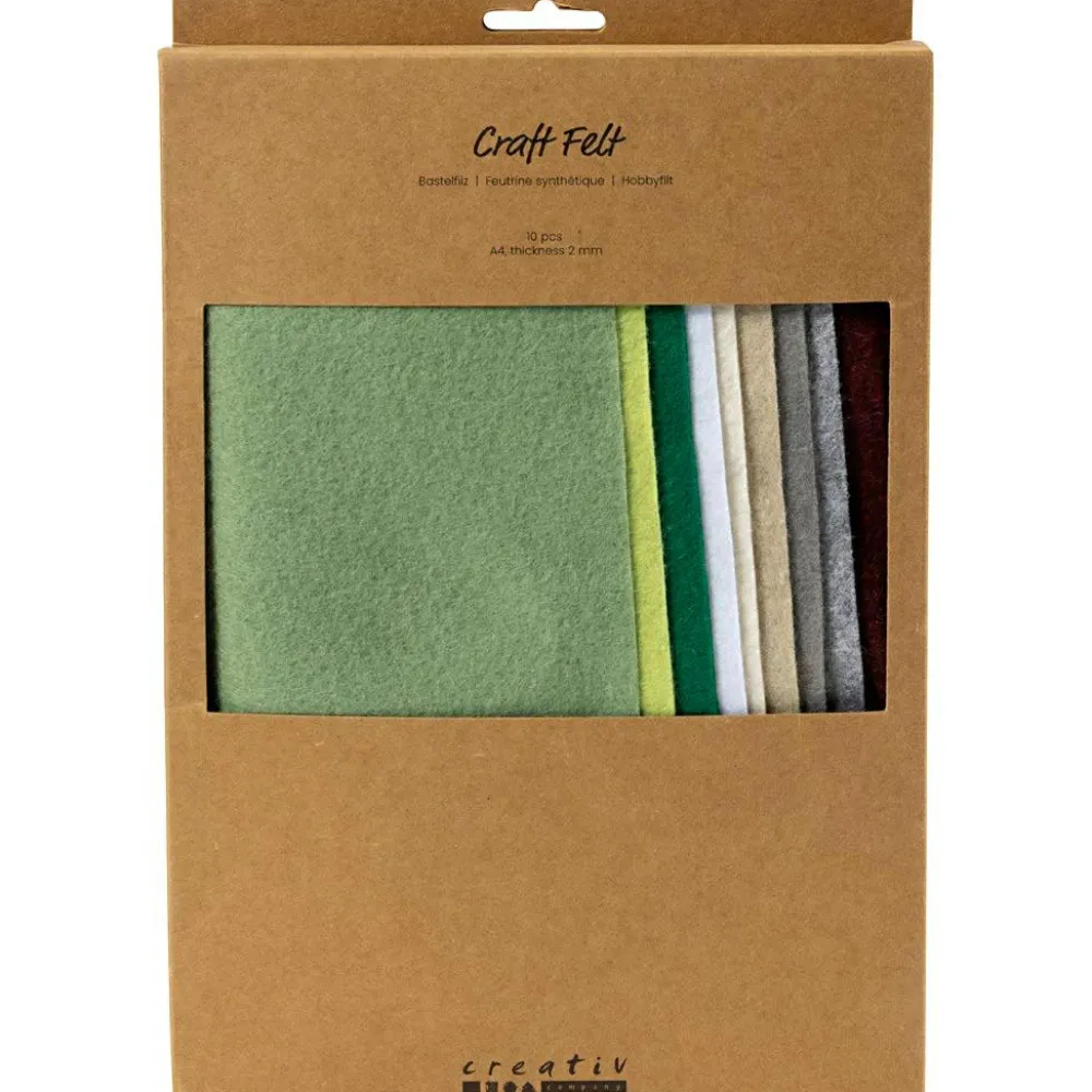 Jul<Creativ Company Hobbyfilt A4 - Natur, 10 ark