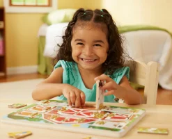 Puslespil<Melissa & Doug Hvad gemmer lågen - Bondegård