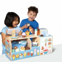 Rolleleg|Legekøkken & Legemad<Melissa & Doug Iskiosk af træ, 42 dele