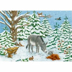 Jul|Tegne- & Malegrej<Spiegelburg Julekalender m. klistermærker - Det lille æsel