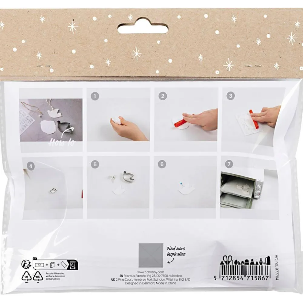 Jul<Creativ Company Julepose - Hvide duer af ler